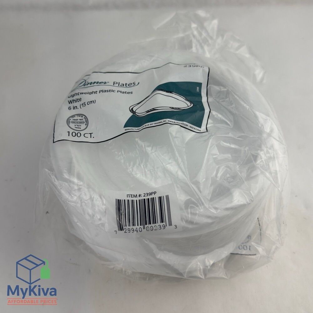 Title: White Plastic Plates Disposable 6 Inch 100 Count Microwave Safe Dinner Pa
